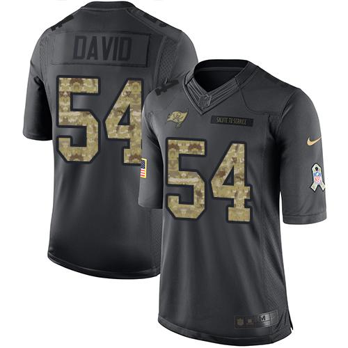 Nike Buccaneers #54 Lavonte David Black Men's Stitched NFL Limited 2016 Salute to Service Jersey